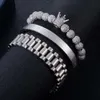 3 stks/set Keizerskroon Koning Heren Armband Pave CZ Gouden Armbanden voor Mannen Luxe Charm Mode Manchet Bangle Verjaardag Sieraden 731