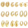 Orecchini pendenti in acciaio inossidabile con geometria Kpop cava per donna Accessori con ciondoli color oro placcato