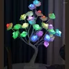 Nattljus ledde rose trädlampa konstgjorda bonsai ljus mittstycke älva för hem sovrum bröllop festdekored skrivning