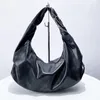 Cordon Vintage Demi-Lune Grande Capacité Sac Pour Femmes De Luxe Designer Sac À Main Et Bourse 2024 En Moto Vélo Noir Aisselles Épaule