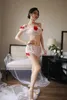 Sexy Lingerie Cute Japanese Pink Maid Strawberry Cosplay Costumes Uniform Suit Sex Play Erotic Women Temptation Set 240307