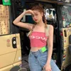 女性のブラウスシャツシャツタンクトップデザイナーブランド女性TシャツY2KトップレタープリントTシャツoネック半袖ティーバイックブルー24031824