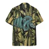 Erkekler Sıradan Gömlek Hayvan 3d Baskılı Leopar Yılan Cilt Hawaii Gömlek Erkekler İçin Kadınlar Düğme Kısa Kollu Plaj Tatil Sokak Bluz