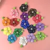 Nieuwe dubbele laag bloemblaadjesrand met handgemaakte polka dot geprinte Pearl Girl's best verkochte haaraccessoire clip