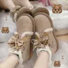 Sandali apanzu scarpe da donna stivali caviglia inchina casual dolce piatti giapponesi autunno e inverno nuove piattaforme kawaii shaggy lolita scarpe