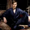 Conjunto de pijamas de cetim de seda masculino conjunto de pijamas loungewear S ~ 4XL 240313