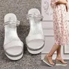 Sapatos de vestido Mulheres Verão Cunha Sandálias Designer Plataforma Strap Open Toe Chunky Bottom Casual 2024 Saltos Sandalias