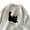 Men's Hoodies Sweatshirts Oversized Hoodie Thin White Walf Checks Hoodies Oversize Funny Cat Print 5XL Man Casual Wear Hoody Male Sweatshirt 24318