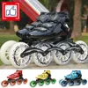 Advanced Carbon Fiber Inline Skates Boot 7075 Alloy CNC Frame 85A Durable PU 110mm 100mm 90mm Roller Skating Wheels Track Racing 240312