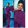 Designerklänningar WT1127 # Amazon Foreign Trade Women's 2021 New Solid Color Sequin Banquet Evening Dress Long Dress