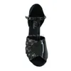 Dansskor Elisha Shoe Anpassad häl Kvinnor Salsa Latin Open Toe Ballroom Party Soft Sole Black Dancing