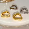 Hengsteohrringe koreanische Stil Herz für Frauen ästhetischer Goldfarbe Strass Strasskristall Piercing Mode Schmuck