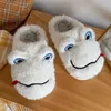 Slippers Winter Warm Lovely Green Frog Women Cartoon Anti Slip Animals Home Platform Plush Slipper Funny Outdoor Cotton Shoes