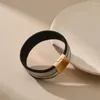 Charme Armbänder Mode Pu Leder Nähen Frauen Einfache Handgemachte Kristall Perlen Magnetische Verschluss Luxus Schmuck