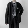 Men's Suits Mens Japanese College Student Uniform Jacket 2024 Spring Style School Stand Collar Blazer Slim Fit Unisex