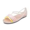 샌들 Quaoar Women Sandals Summer New Eva Casual Mixed Candy Colors Beach Jelly Shoes에 부드러운 슬립 여성 플랫 샌들