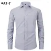Chemises décontractées pour hommes Hommes d'affaires classiques à manches longues à carreaux à carreaux Chemise formelle 2024 Standard Fit Male Workwear