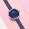 Montre pour femme minimaliste, à la mode et décontractée de marque MINI FOCUS avec mouvement japonais, bande d'acier Milan étanche 0274L