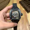 高級メンズメカニカルウォッチリチャミルズビジネスレジャーRM035自動ブラックセラミックケーステープファッションスイスムーブメント腕時計
