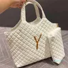 Sacos de grife diamante bolsa feminina grande logotipo sacola de couro simples e generoso ombro mensageiro saco de compras com carteira