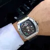 Luxuriöse mechanische Herrenuhr Richa Milles Rm11-03, vollautomatisches Uhrwerk, Saphirspiegel, Gummiarmband, Schweizer Armbanduhren FV3E