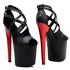 ダンスシューズ20cm/8inch pu uppre color women's High Heel Sandalsセクシーモデルショーとポールダンス103