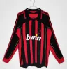 2006 2007 AC Maglia da calcio retrò kit 02 03 04 05 06 07 09 10 11 12 13 14 AC KAKA Maglia da calcio lunga MILAN IBRAHIMOVIC Maglia da calcio Top Maglia da calcio per bambini Maillots