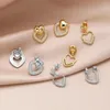 Boucles d'oreilles FLOLA couleur or/argent coeur pour femmes CZ cristal boucles d'oreilles bijoux délicats cadeaux Ersy52