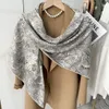 High-End Velvet Tropical Rainforest FINSBURY Duplex Printing Silk Wool Large Kerchief Womens Autumn and Winter Wild Elegant Wool Cashmere Sc