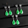 Dangle Earrings Natural A-goods Jadeite Floating Green Water Drop Jade S925 Silver Women's Models High-grade Luxury Fashion Jewelry