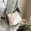 DrawString MBTI Elegant Womens Handbag Pink Pearl Small Leather Fashion Shoulder Bag 2024 Casual Exquisite Designer Female Bucket