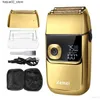 Electric Shavers Kemei Double Foil Professional Shaver Head Electric Shaver som används för skalliga barberare Hår och skäggtrimmare trådlösa Q240318