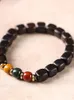 Strand Xiaoye Purple Sandalwood Bracelet Original Ecological Green Block Beads Agate Chinese Style Artifacts