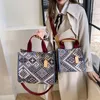 Shoulder Bags Luxury Designer Handbag For Women's Fashion Brand Jacquard Canvas Bag Female Tote Boho Travel Large Capacity Beach