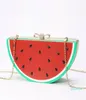 Akrylkvinnor Evening Bag Watermelon Lemon Orange Shape Chain Handbag Wedding Party Clutches Fashion8404779