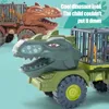 Modellini di auto Tyrannosaurus Rex Carrier Car Triceratops Veicolo da trasporto Camion Giocattoli Fantastici Playset per bambiniL2403