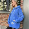 Sweats à capuche pour femmes décontracté à la mode chaud et confortable flanelle ample à capuche à manches longues pull H pull