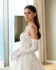 Berta Abito da sposa A Line per la sposa Cinghie fulllace boho Abiti da sposa abiti da sposa corpetto in osso cerniera posteriore in pizzo country robe de mariage