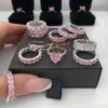 40 modelli Anello impilabile con diamante scintillante CZ Anello impilabile con smeraldo quadrato rotondo a goccia Zircone ovale con cuore Anelli con moissanite rosa con taglio principessa