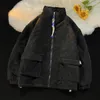 Jaquetas masculinas homens puffer harajuku jaqueta de inverno coreano moda veludo streetwear hip hop parka casaco verde branco baggy casal outerwear