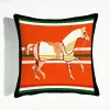 オフィスホームデコレーション用の隠されたジップソファカークッションカバー付きのQuaitly Horse Pillow Case Velvet Pillowcase