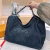 High Version Denim Tote Bag Women Chain Shoulder Bag Designer Travel Classic Cc Embroidered Large Handbag Womens Fashion Bags With Box Mkfh