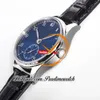 W358305 A82200 Orologio automatico da uomo GRF Cassa in acciaio Quadrante blu Marcatori argento Cinturino in pelle nera Super Edition Reloj Hombre Puretimewatch Montre Hommes PTIW