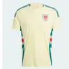 2024 25 Maillots de football du Pays de Galles BALE WILSON ALLEN RAMSEY Coupe de l'équipe nationale du monde Rodon VOKES Maillot de football à manches courtes Hommes Kiids Uniformes Version des fans