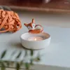 キャンドルホルダーかわいい3Dティアライトキャンドルスティック動物像の置物ホルダー樹脂彫刻複雑なディテールキャンドルで香り