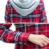 Women's Hoodies Women Blouse Hooded Long Sleeve Checkered Plaid Tops