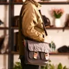 Schoudertassen van gewaxt canvas Crossbody kleine tas voor heren Waterdichte fietscamera Digitale DSLR