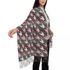 Halsdukar unisex halsduk varm rosa houndstooth huvud med lång tofs konst lyx 2024 sjal wrap vinter designer bufanda mujer