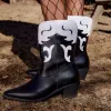 Boots Cowboy Western Boots for Women 2022 Дизайн бренда заостренные ноги ретро середина калифорний