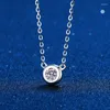 Pendants Moissanite Dimond 0.5ct 1.0ct D Color Round Necklace 925 Sterling Silver Exquisite Fine Jewelry For Women'S Gifts